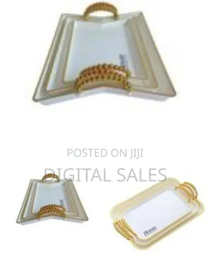3 Pieces Plastic Fashion Trays - Silver