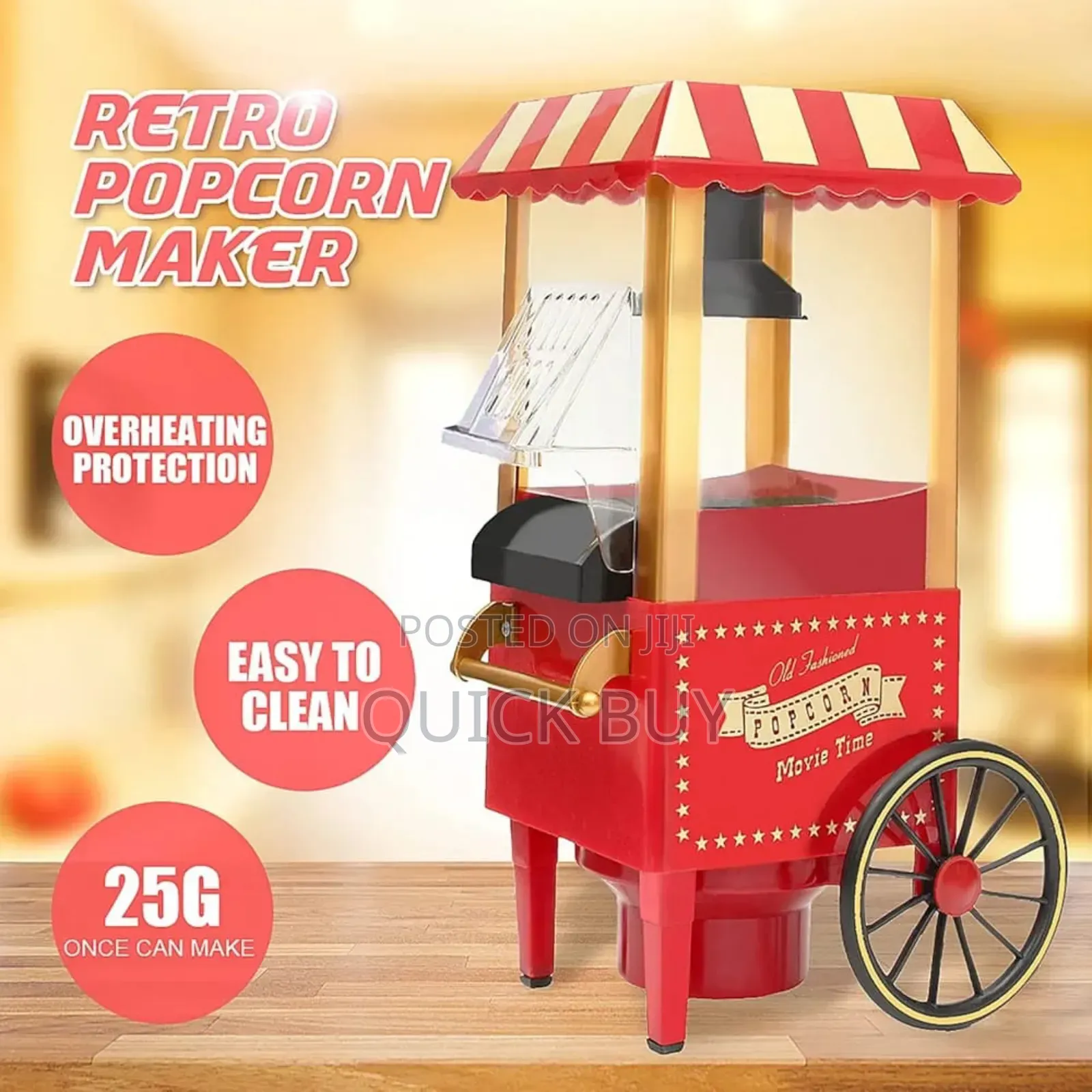 Retro Popcorn Machine With Cart