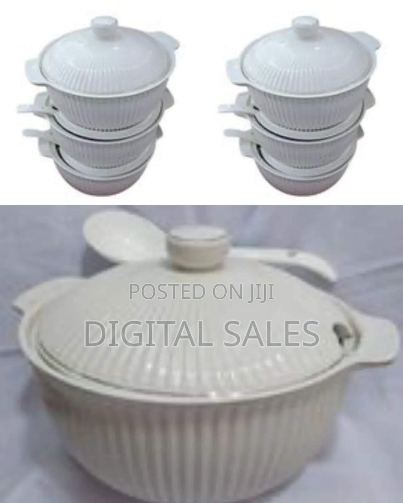 3 Piece Set of Ceramic Serving Dishes With Spoons