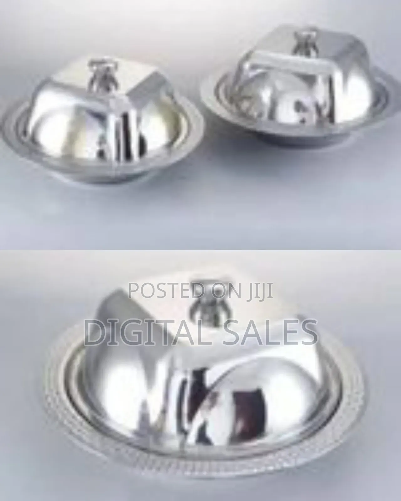 8 Piece Set Stainless Steel Serving Dishes - Silver