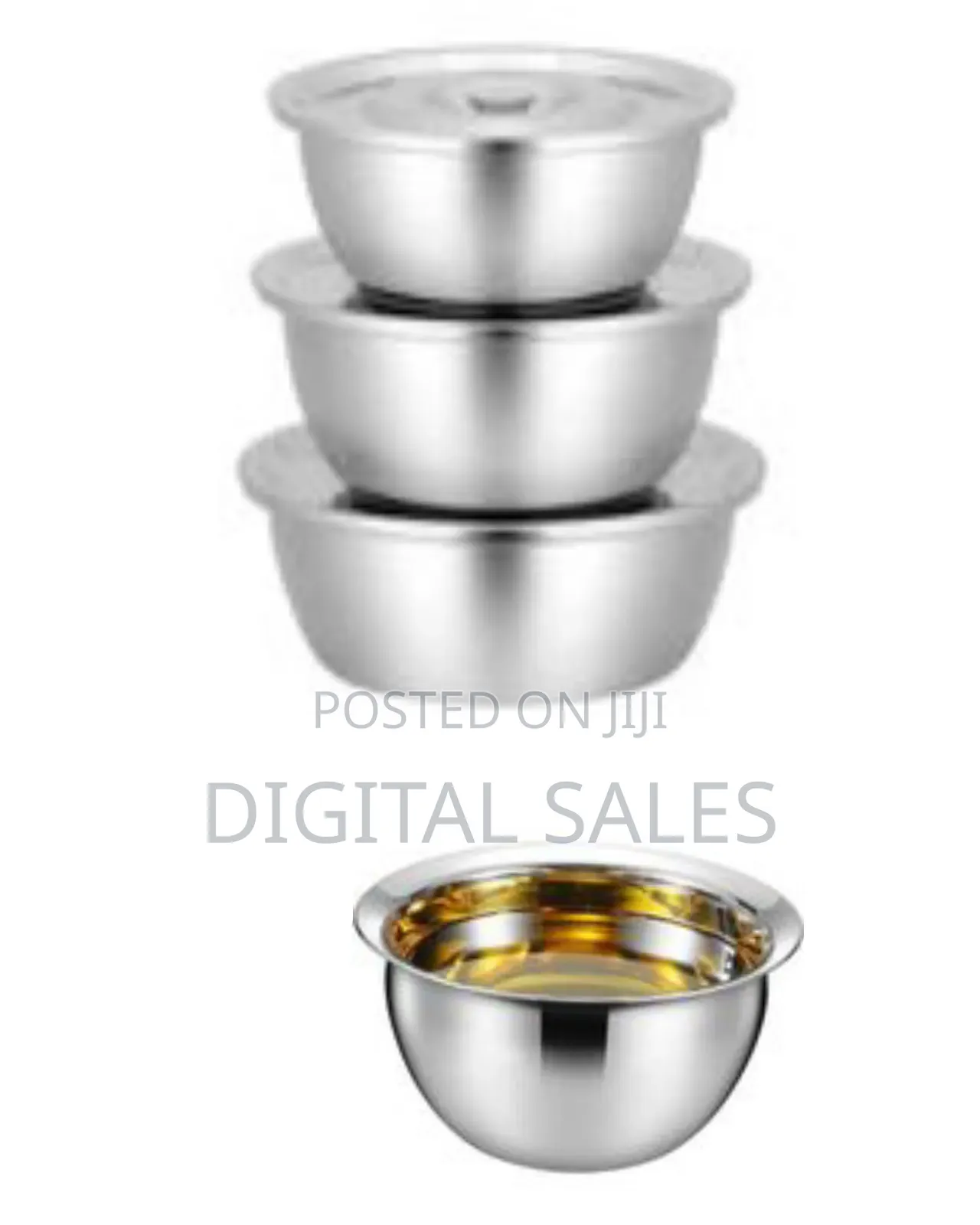 6 Pieces Set of Stainless Steel Food Serving Dishes With Mirror Polish