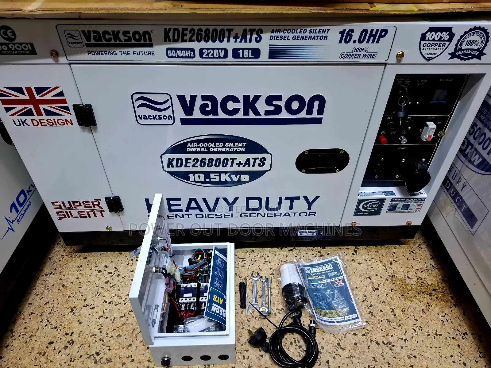 10kva Uk Vakson Diesel Silent Ats Generator