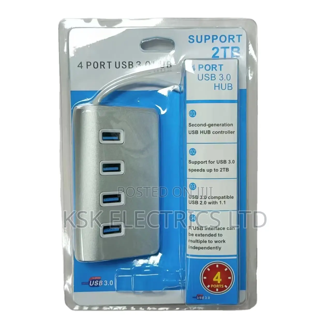 Aluminum Alloy Usb 3.0 4port Hub