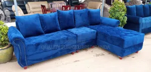 5 Seater Tufted Valvet Chaise Sofa Set