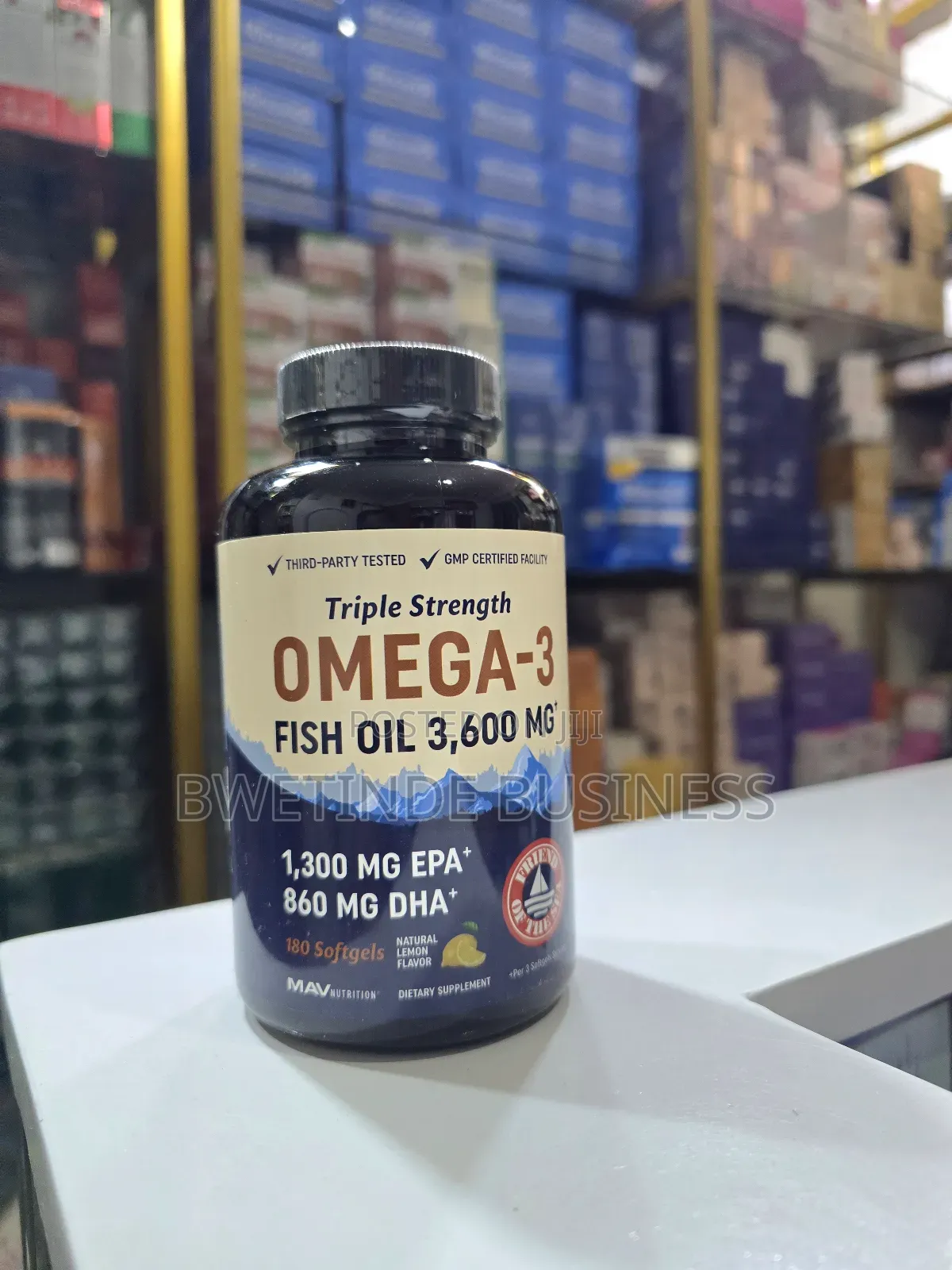 Mav Nutrition Triple Strength Omega-3 Fish Oil Dietary Supplements.