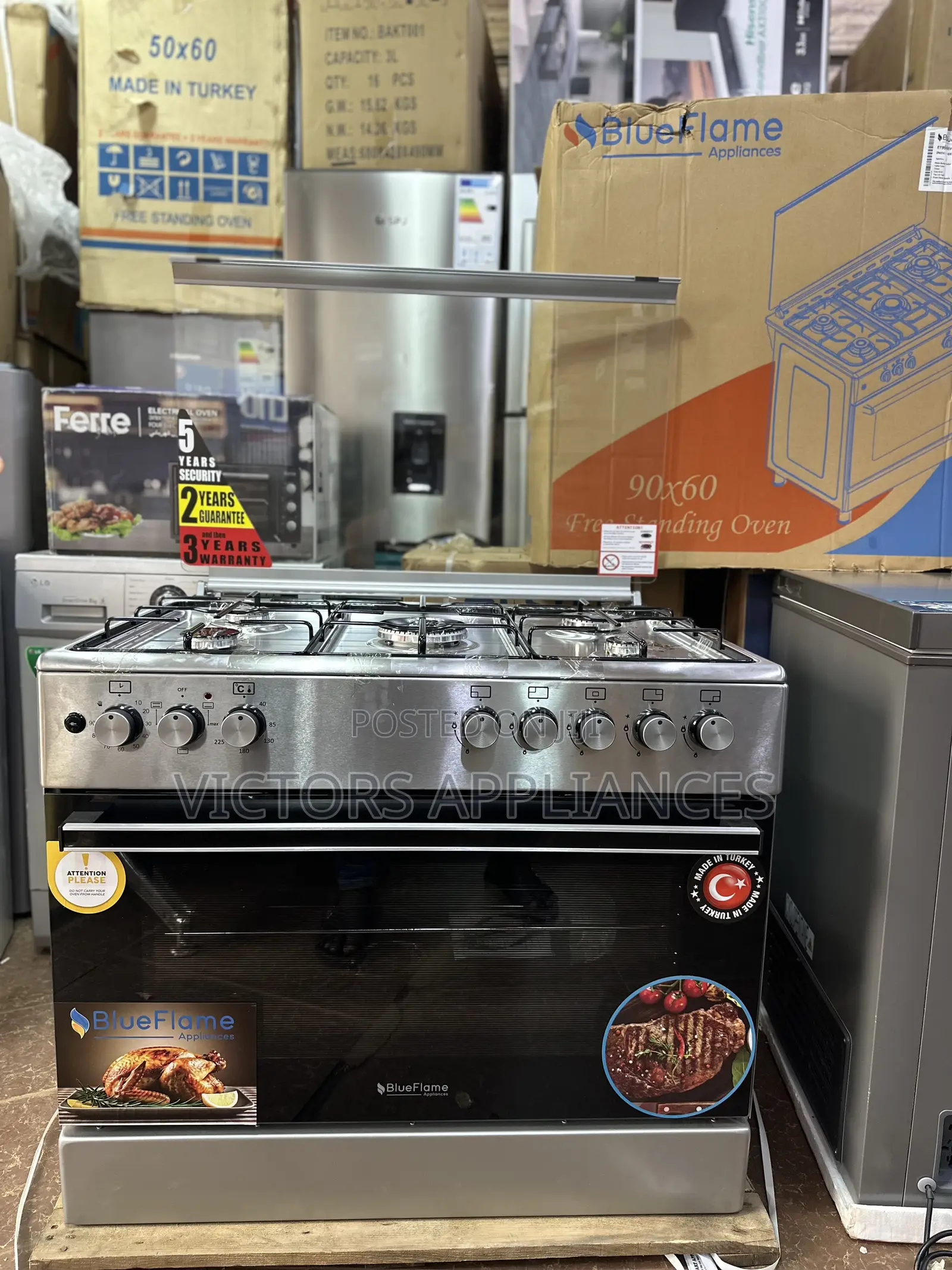 Blueflame Cooker With 5gas Burners 90x60cm