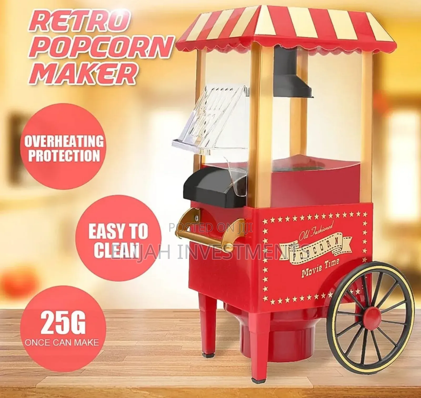 Retro Popcorn Machine With Cart