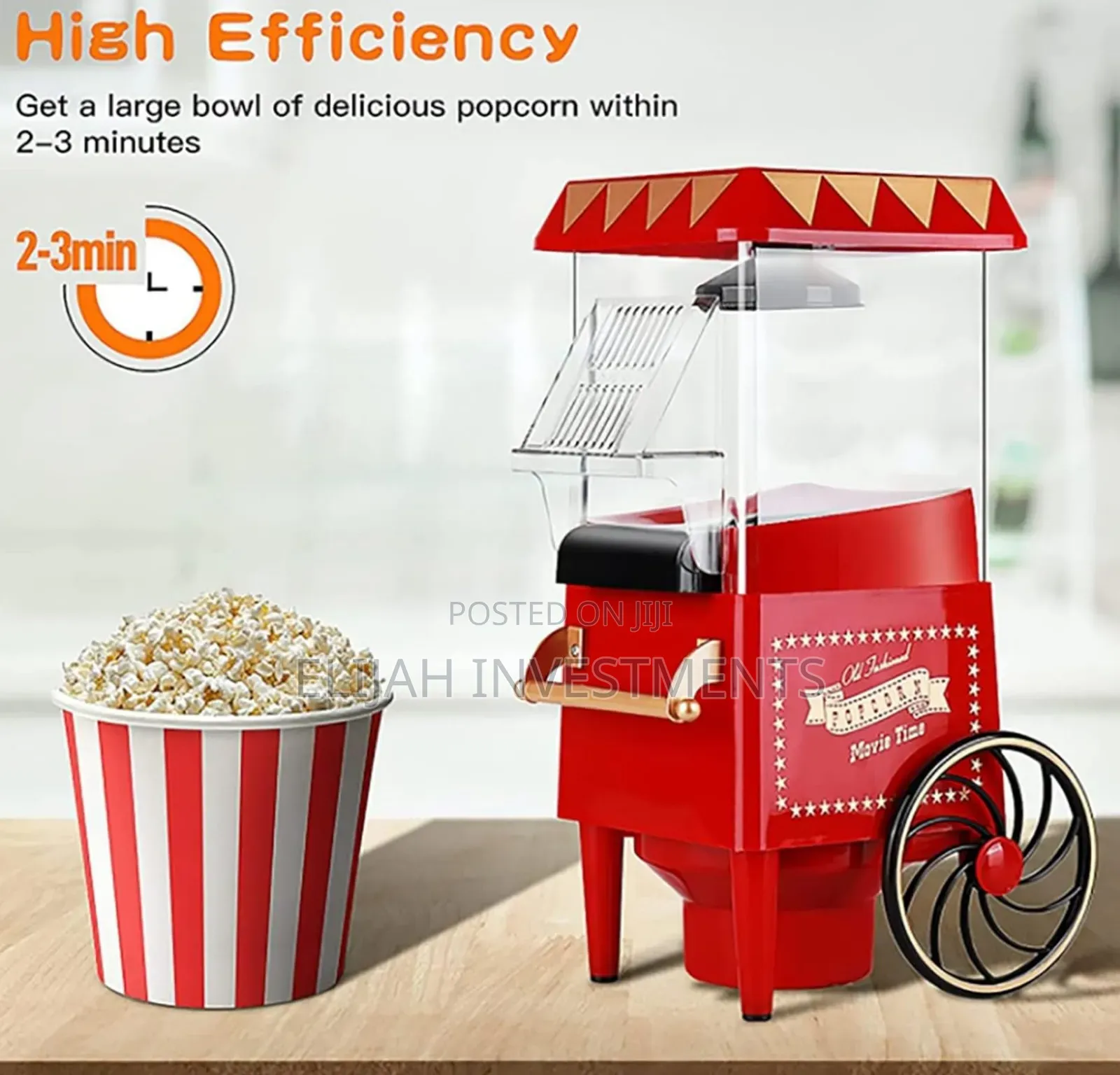 Retro Popcorn Machine With Cart