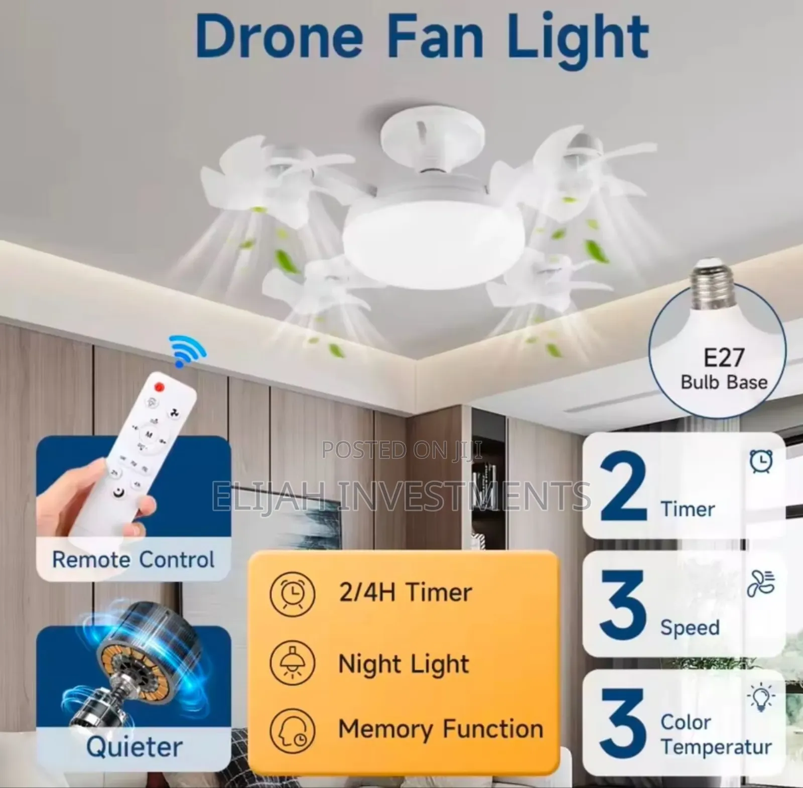 F3 Fan Light Ceiling Light With an Integrated Fan