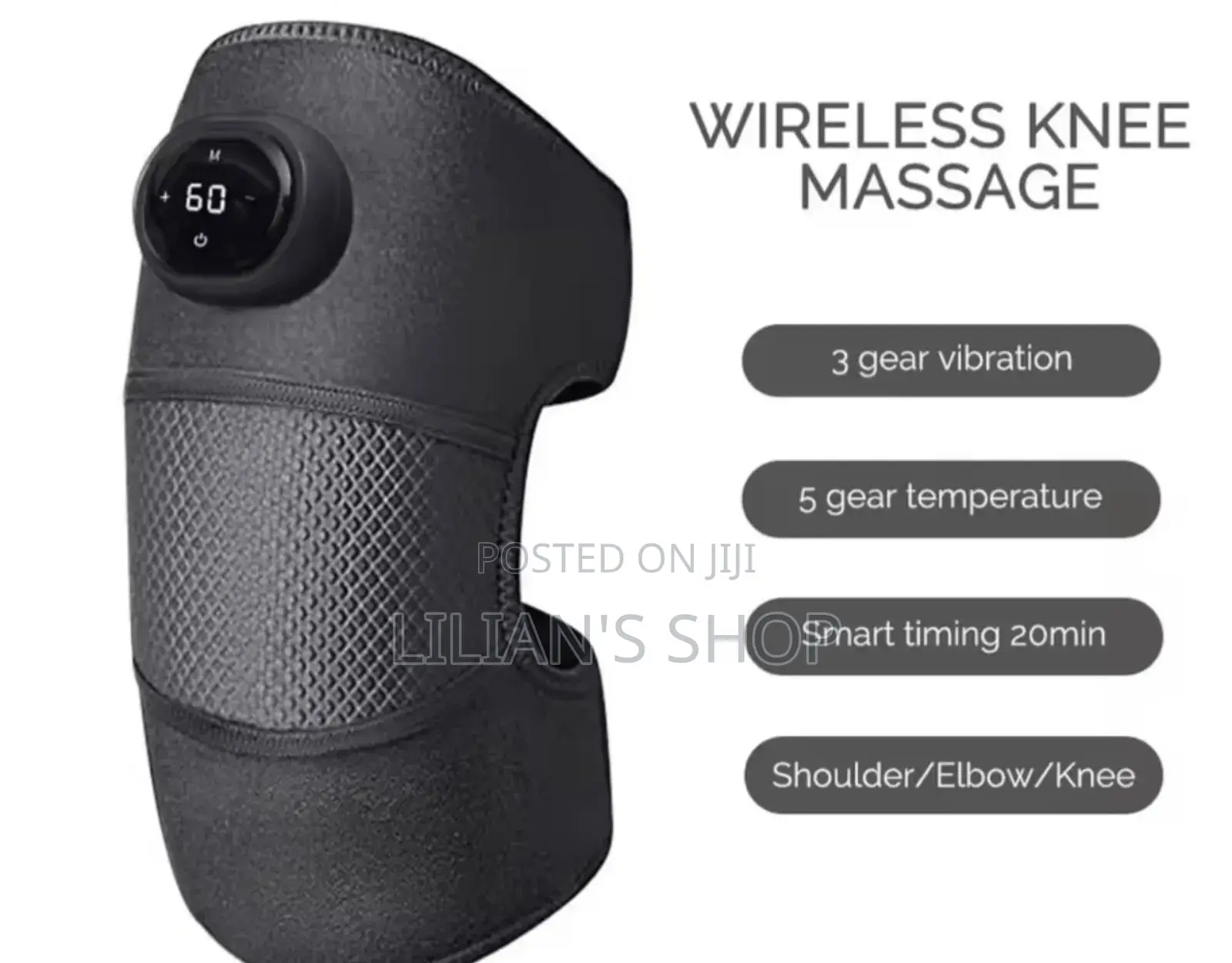 3-in-1 Knee Massager Pad With Heat and Vibration Functions.