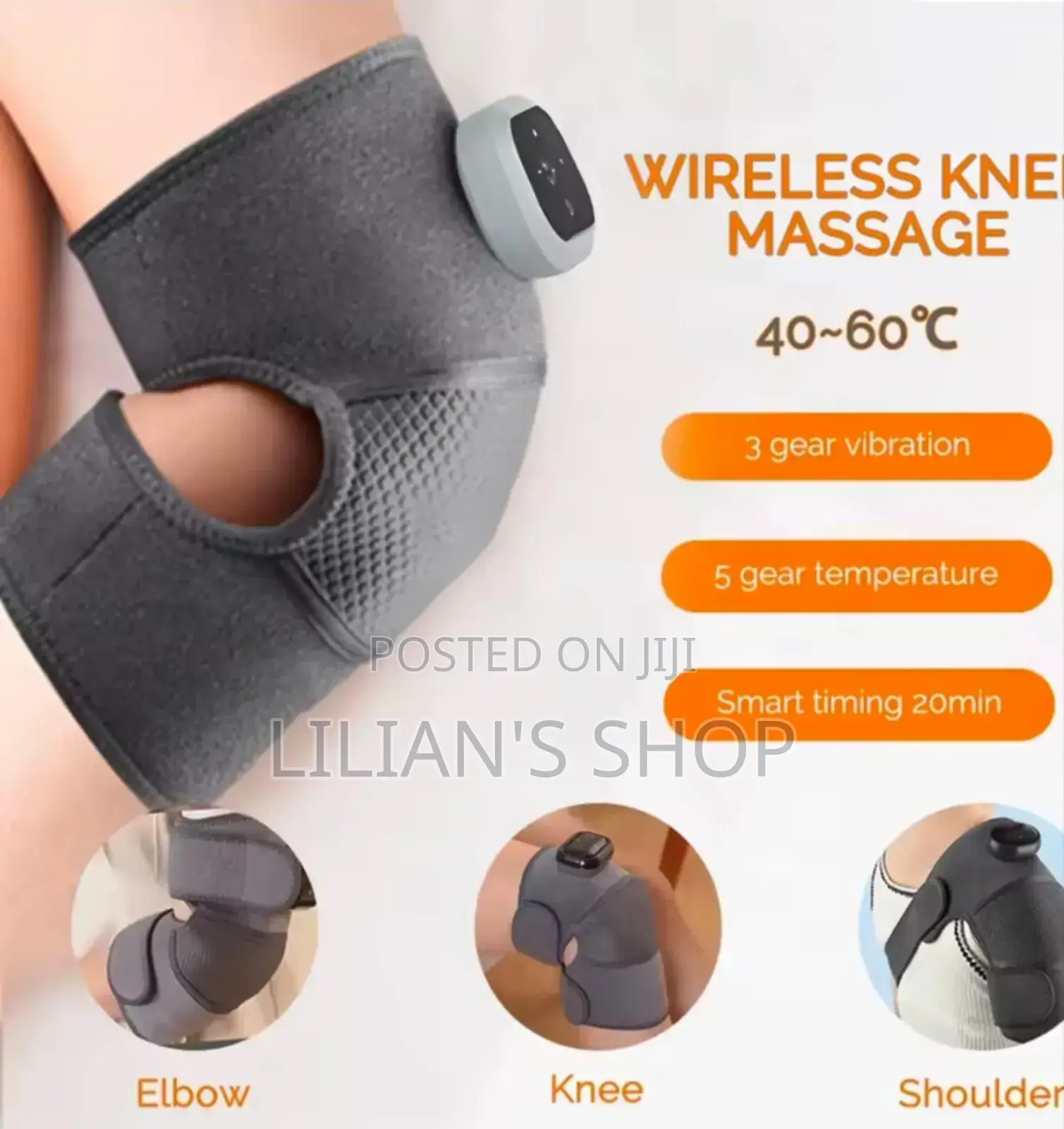 3-in-1 Knee Massager Pad With Heat and Vibration Functions.