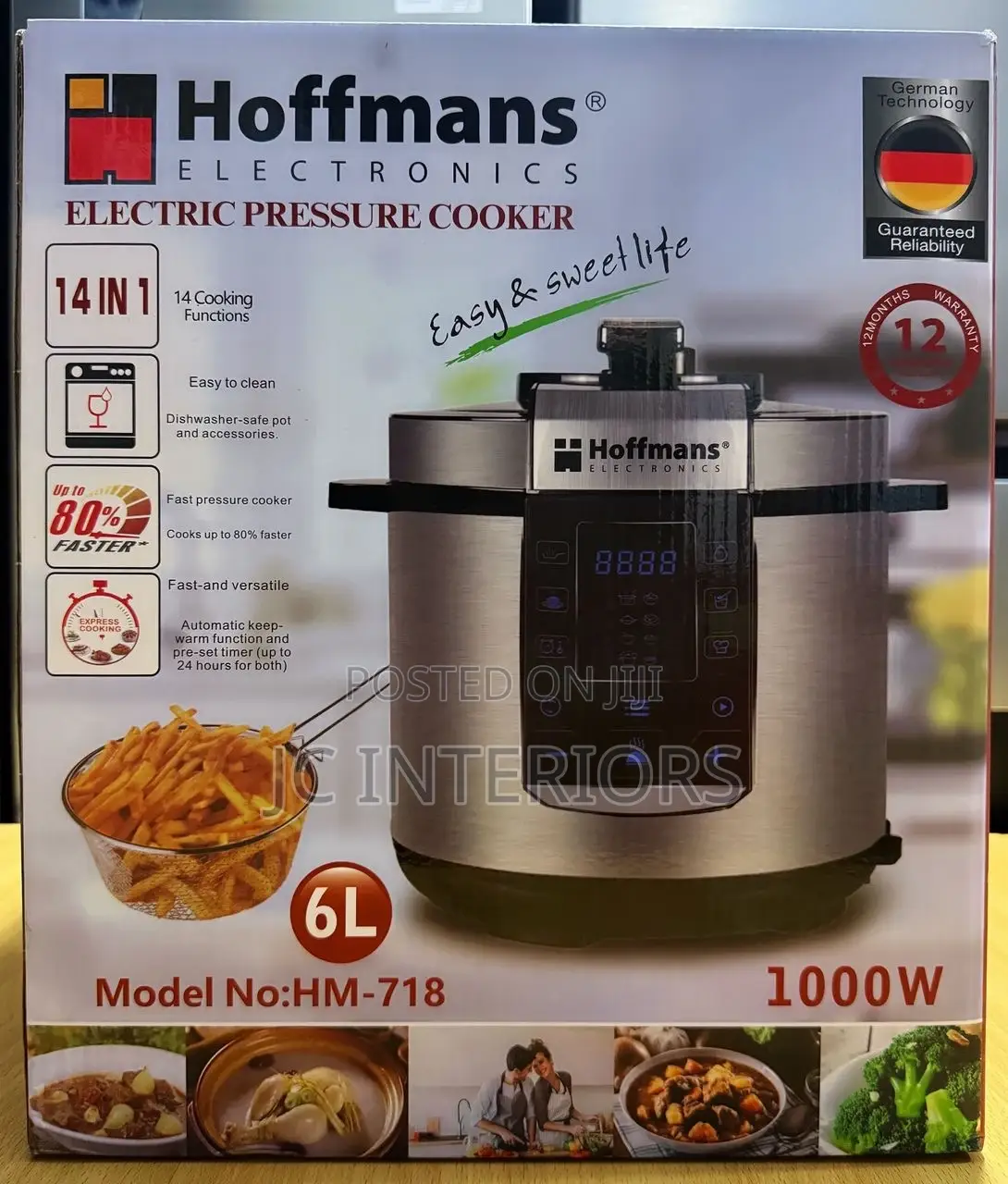 Hoffmans 6 Litre Digital Pressure Cooker at 250,000/=