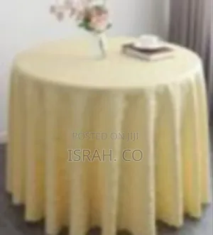 Elegant 3-Metre Round Tablecloth With a Decorative Pattern - Beige