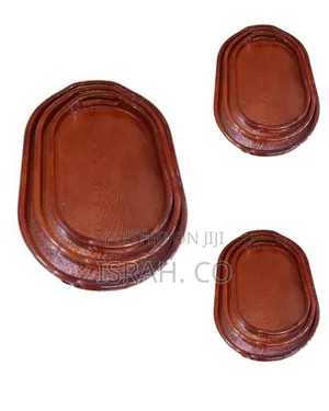 3 Piece Set of Wood Melamine Serving Trays
