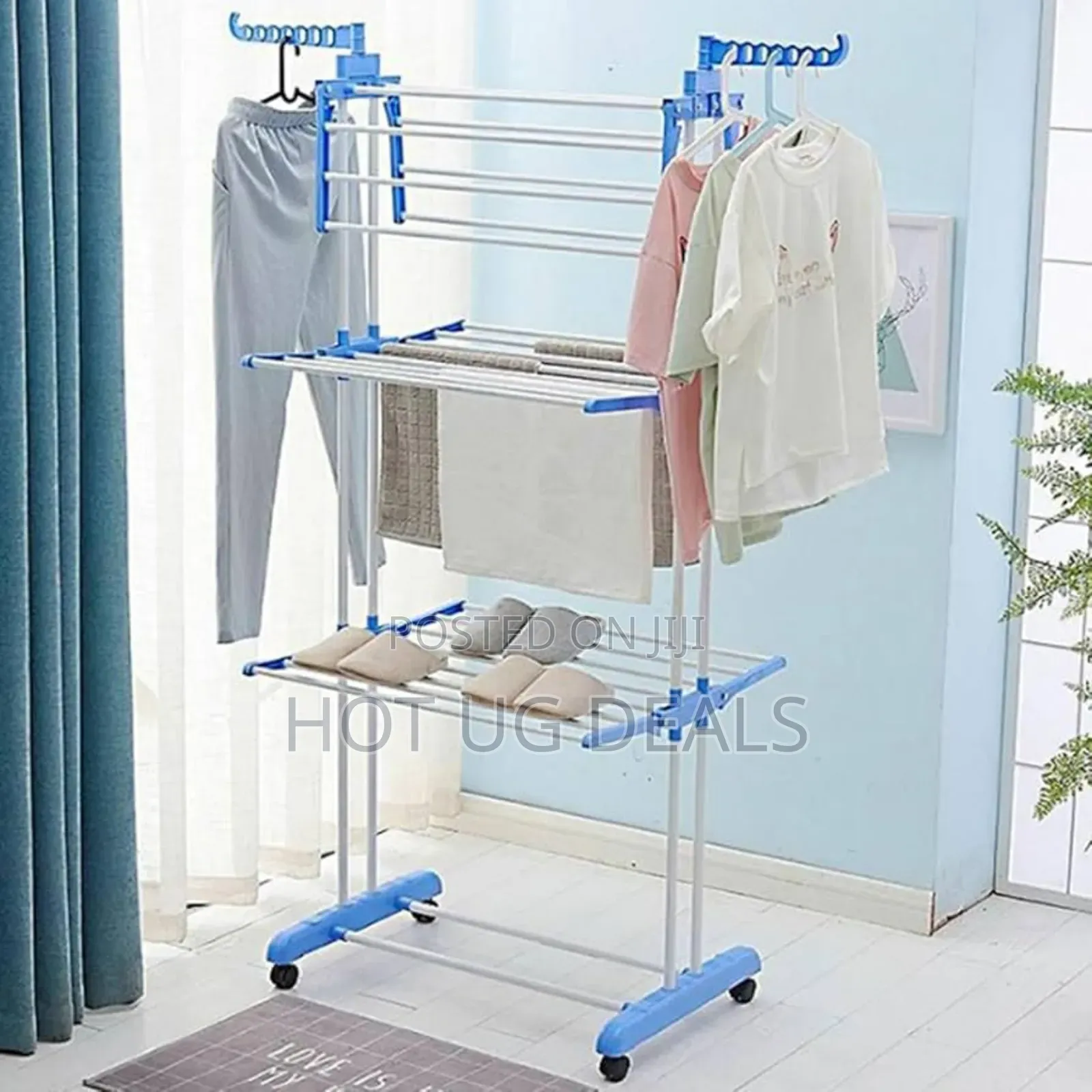 3 Tier Foldable Mental Clothes Air Movable Laundry Dryer