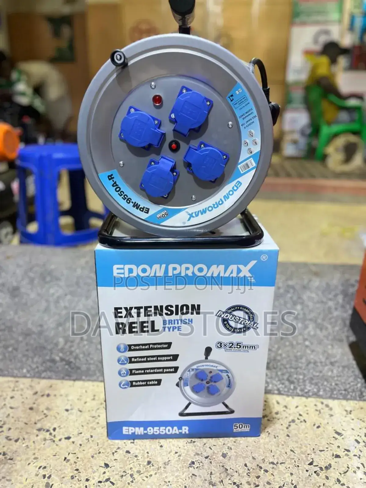 Edon Promax Epm‐9550a‐R Extension Reel – 50 M – Heavy-Duty