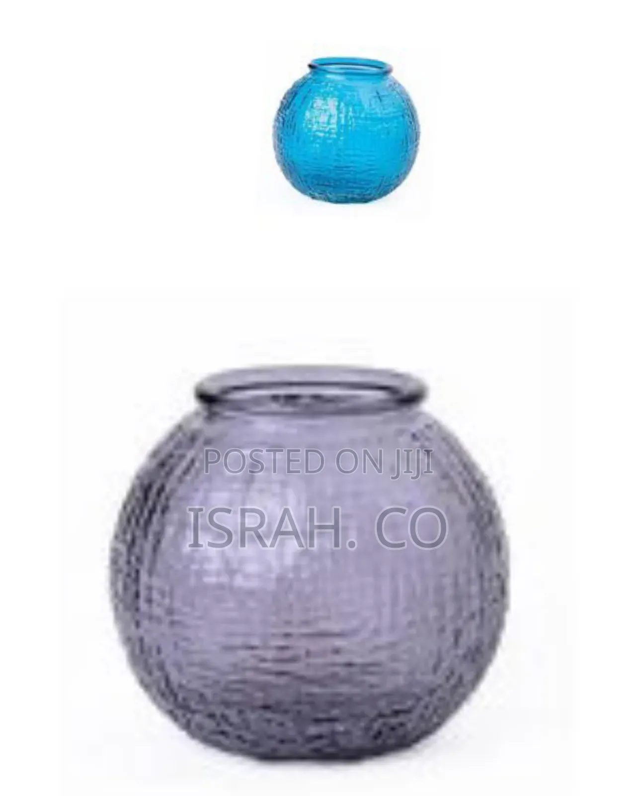 Textured Amber Glass Globe Lampshade / Decorative Vase