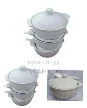 3 Piece Set of Ceramic Serving Dishes With Spoons