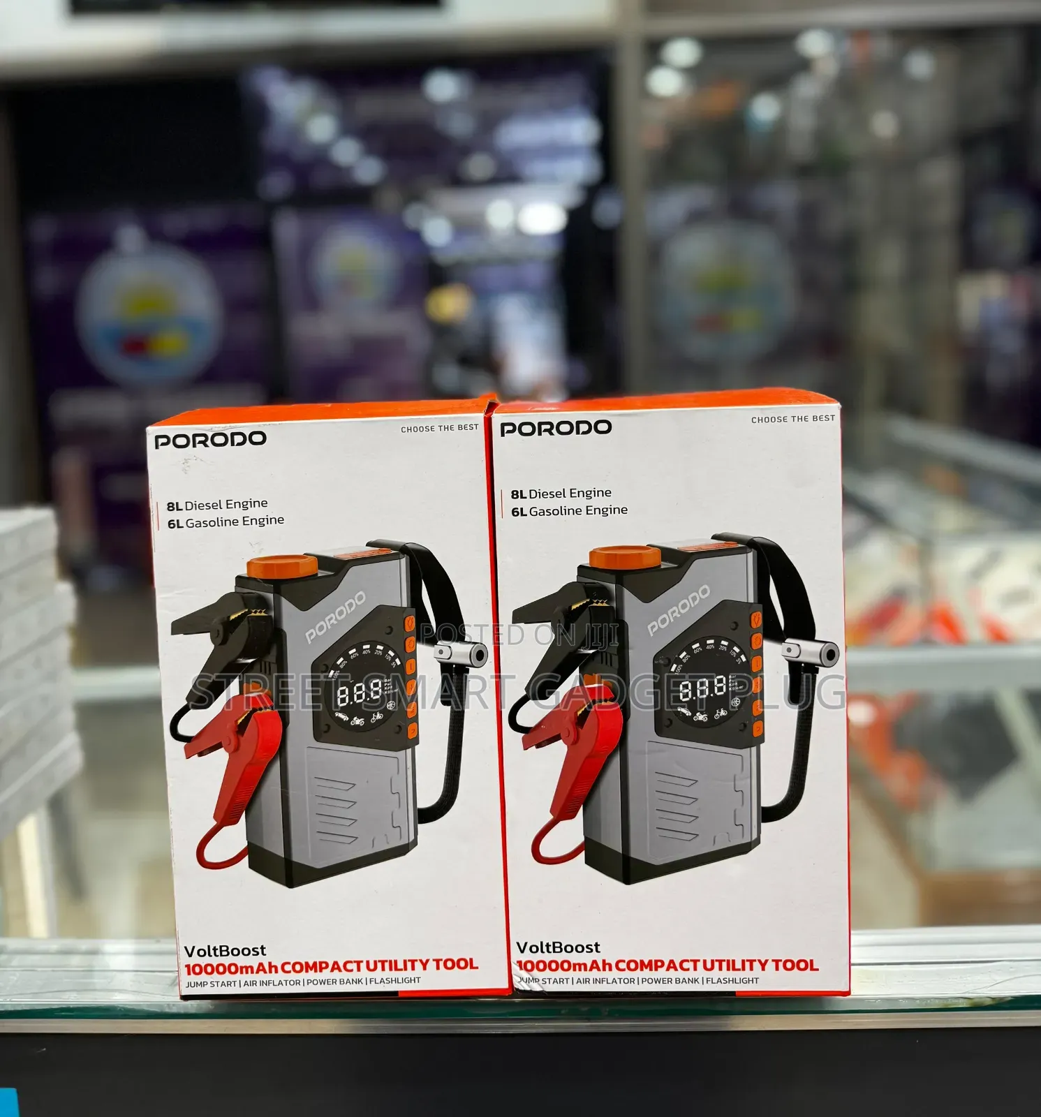 Porodo Volt Boost 10.000mah Jumpstarter /Airinfulator Power Bank