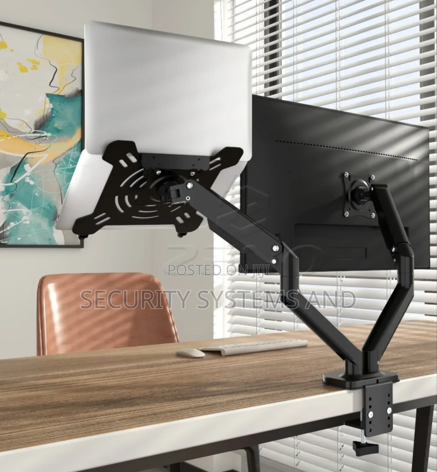 Double Arm Monitor Table Stand Fully Flexible