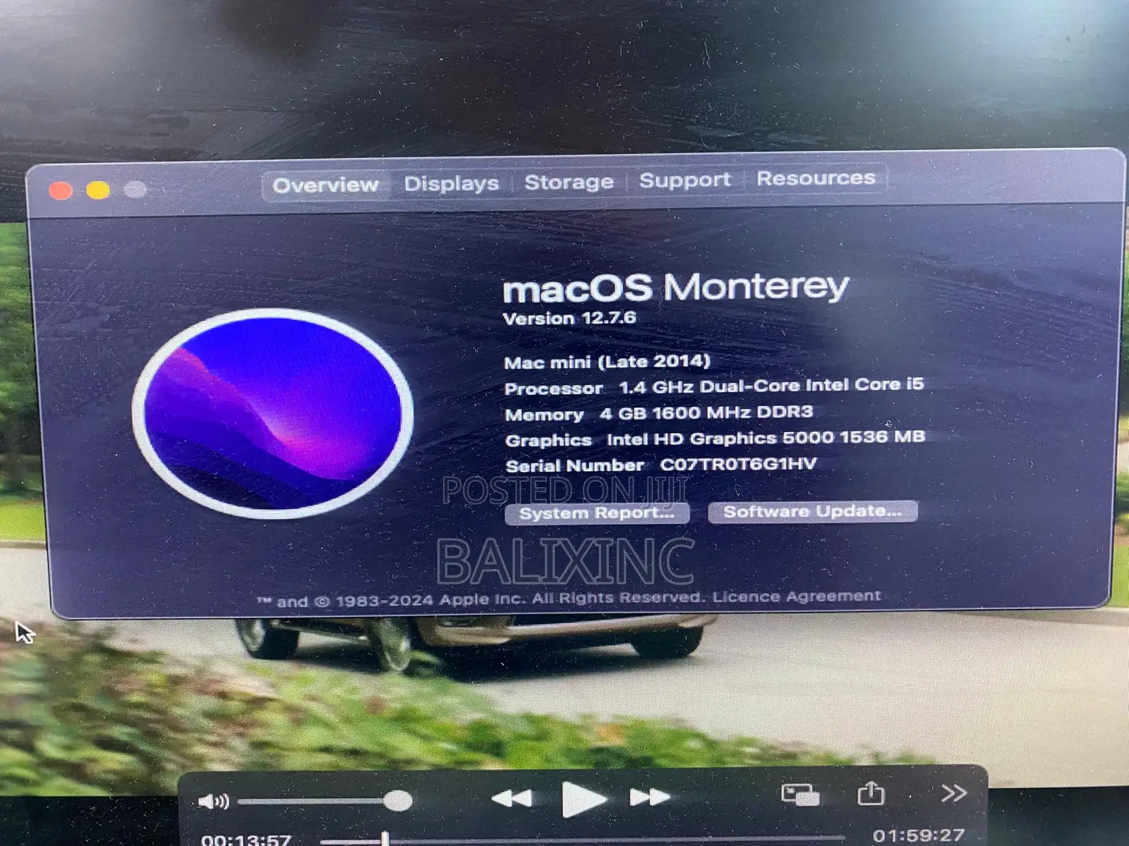 Desktop Computer Apple Mac Mini 4GB Intel Core I5 SSD 256GB