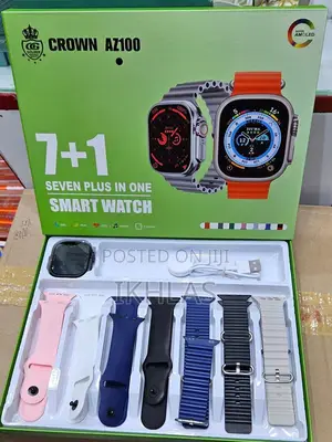 Crown Az100 Smartwatch With 7 Straps