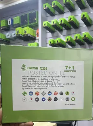 Crown Az100 Smartwatch With 7 Straps