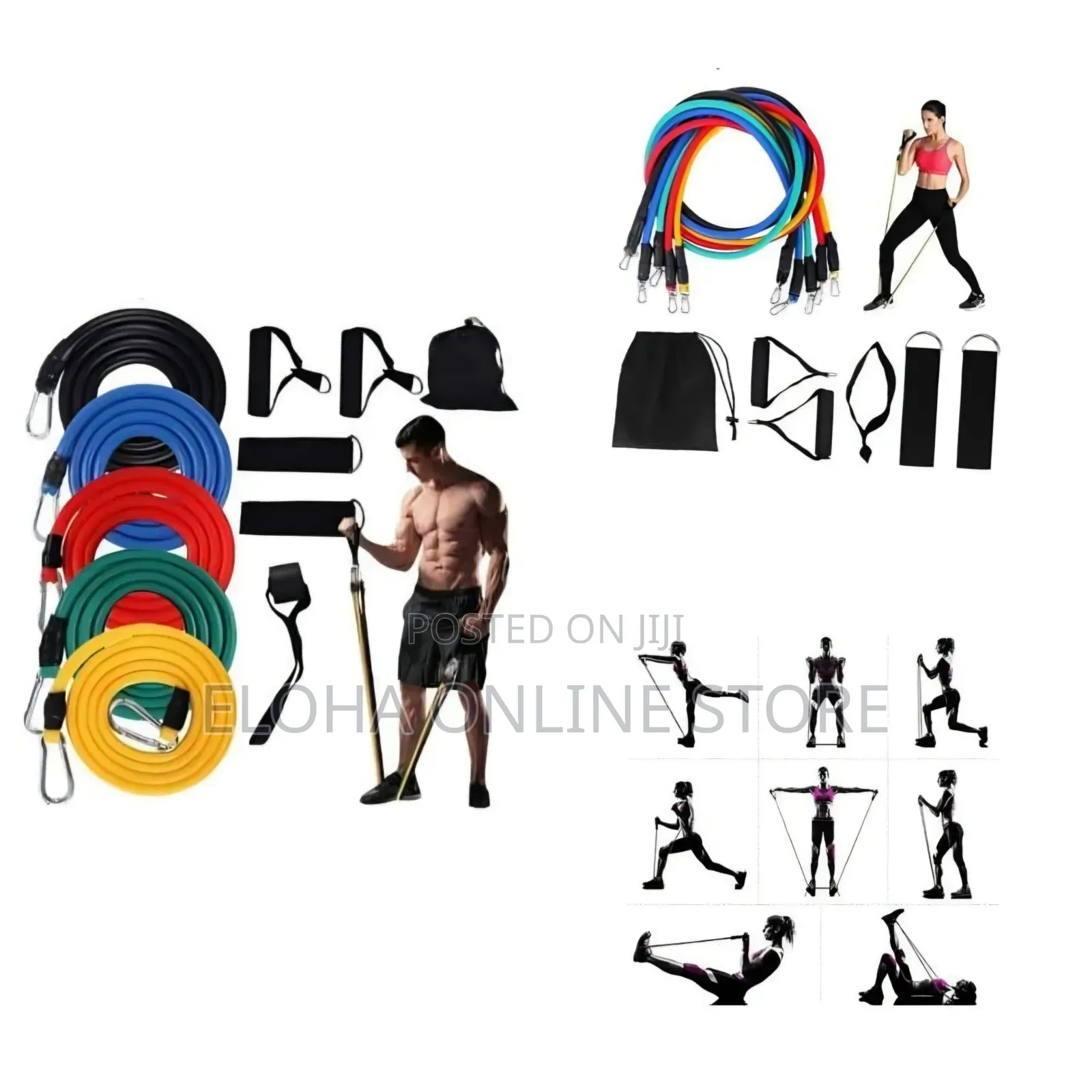 Resistance Bands Set - 11pc, Exercise Bands for Men/Women