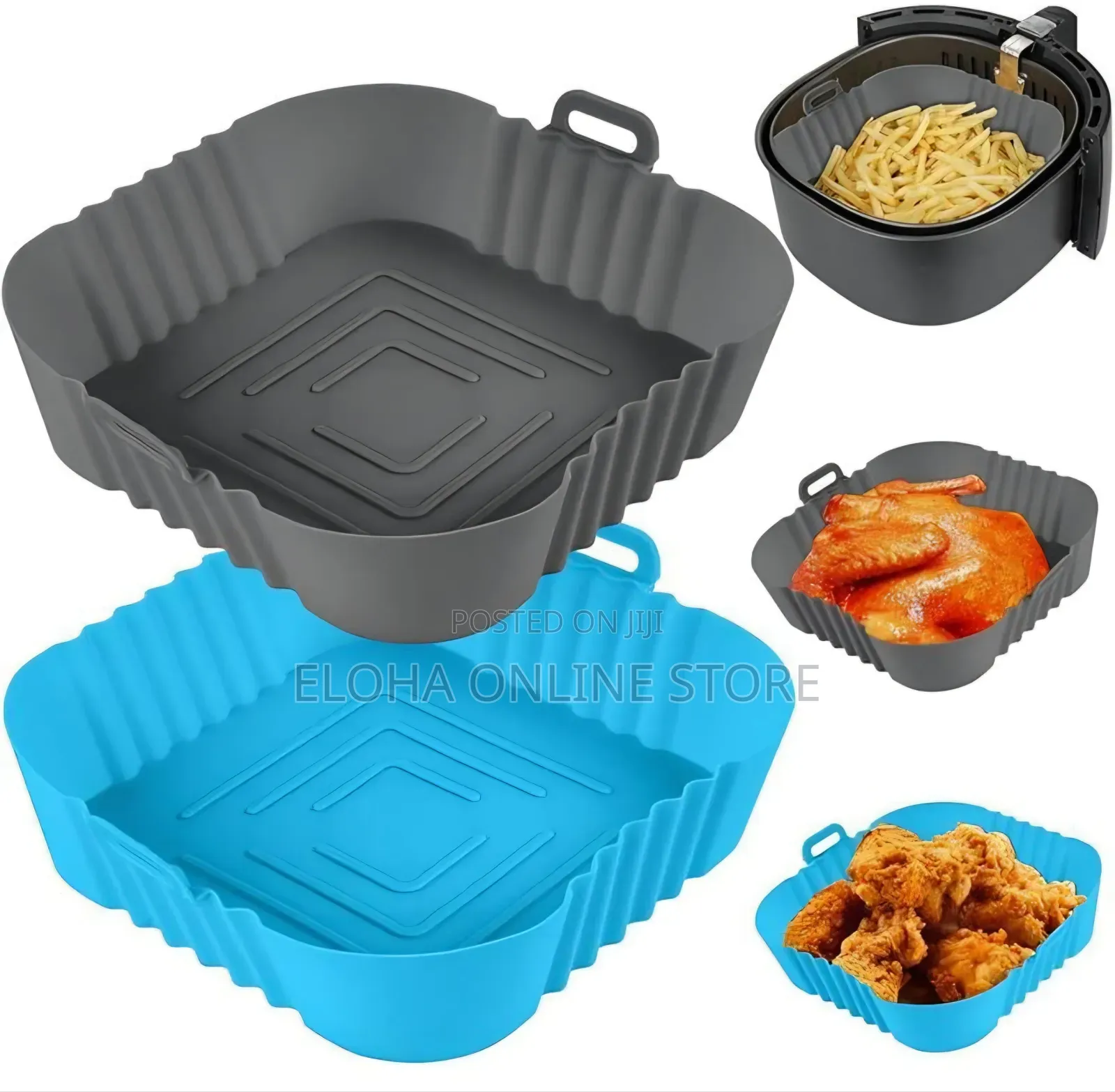 2 Pack of Square Air Fryer Silicone Liners