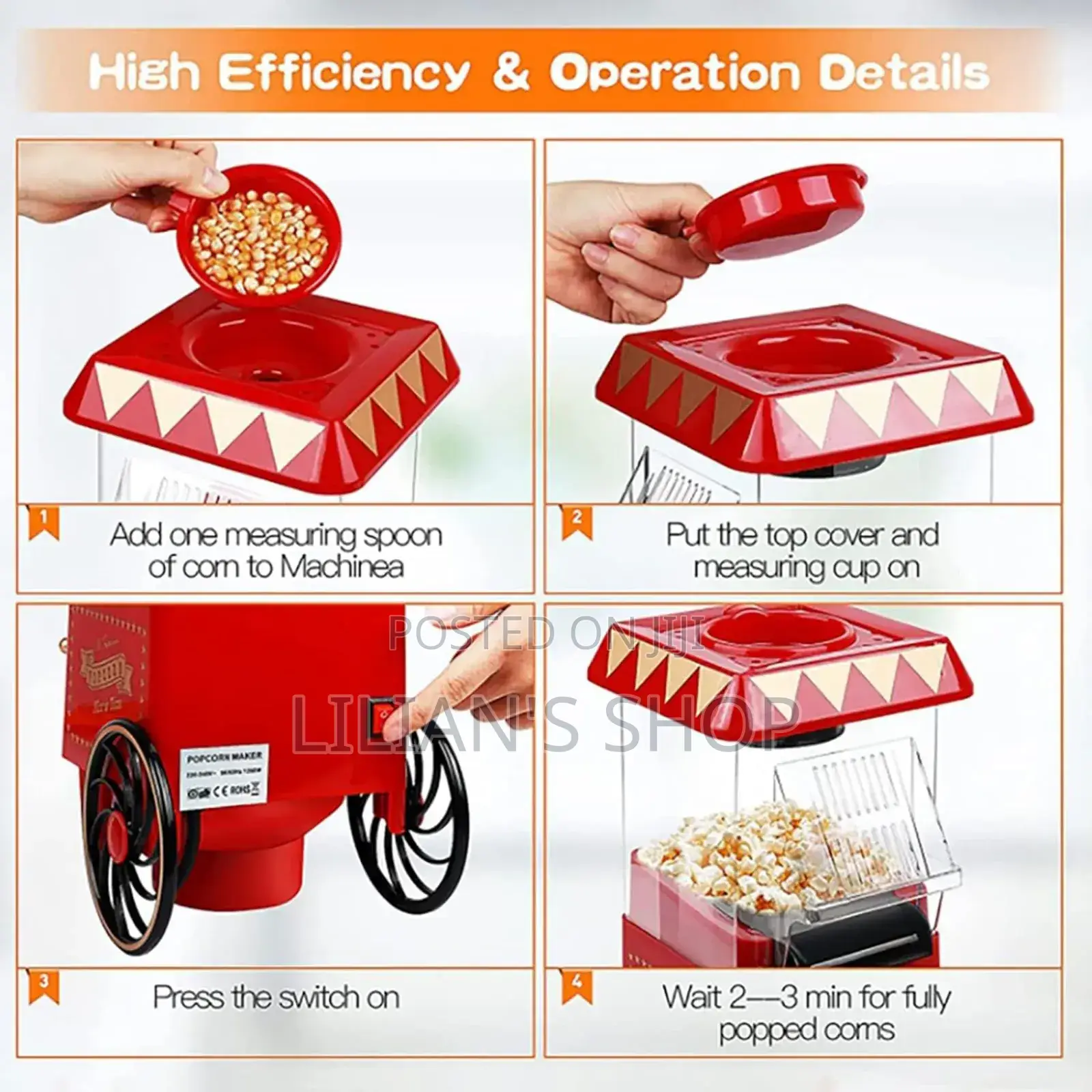 Retro Popcorn Machine With Cart
