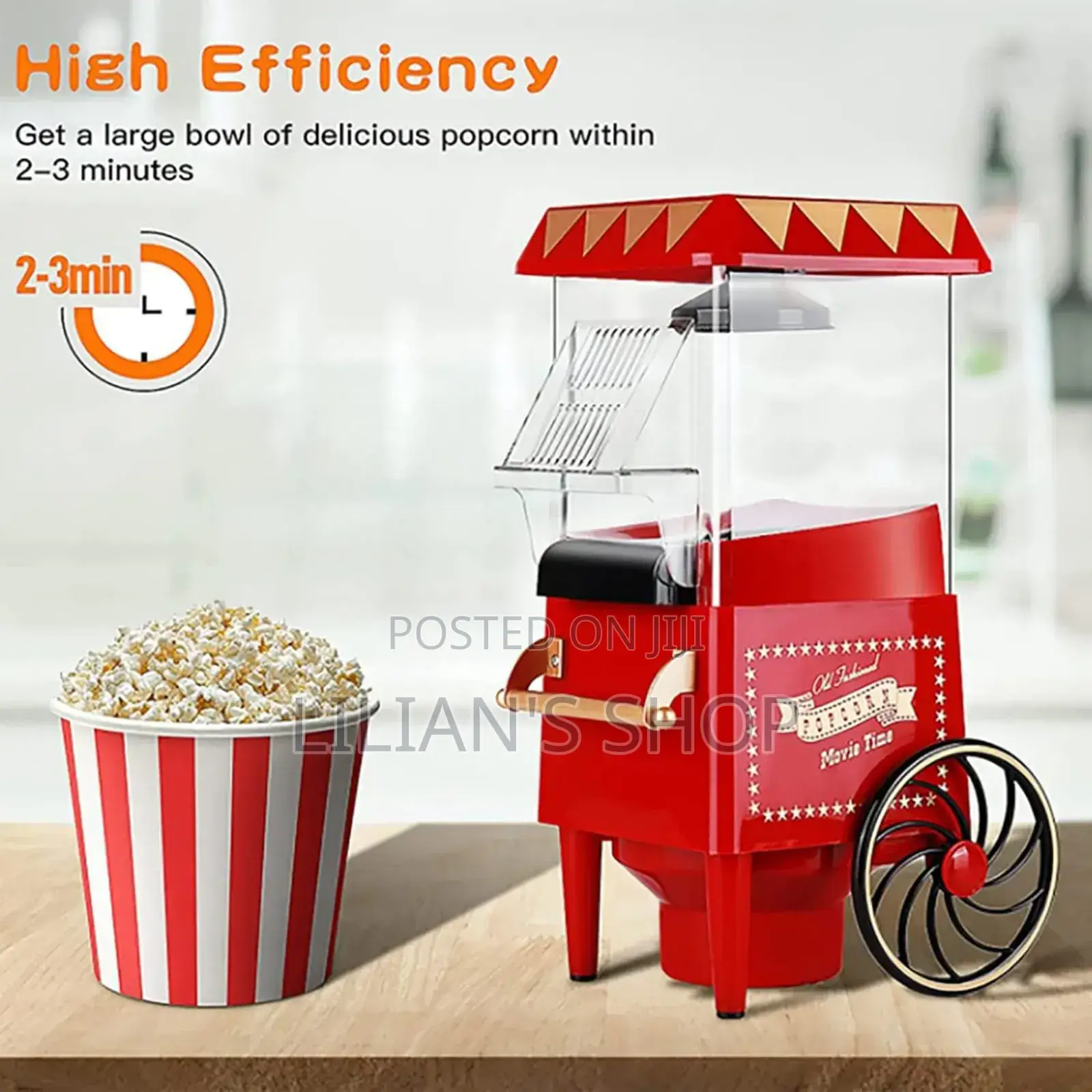 Retro Popcorn Machine With Cart