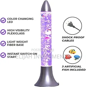 Rocket-Shaped Led Bubble Fish Lamp