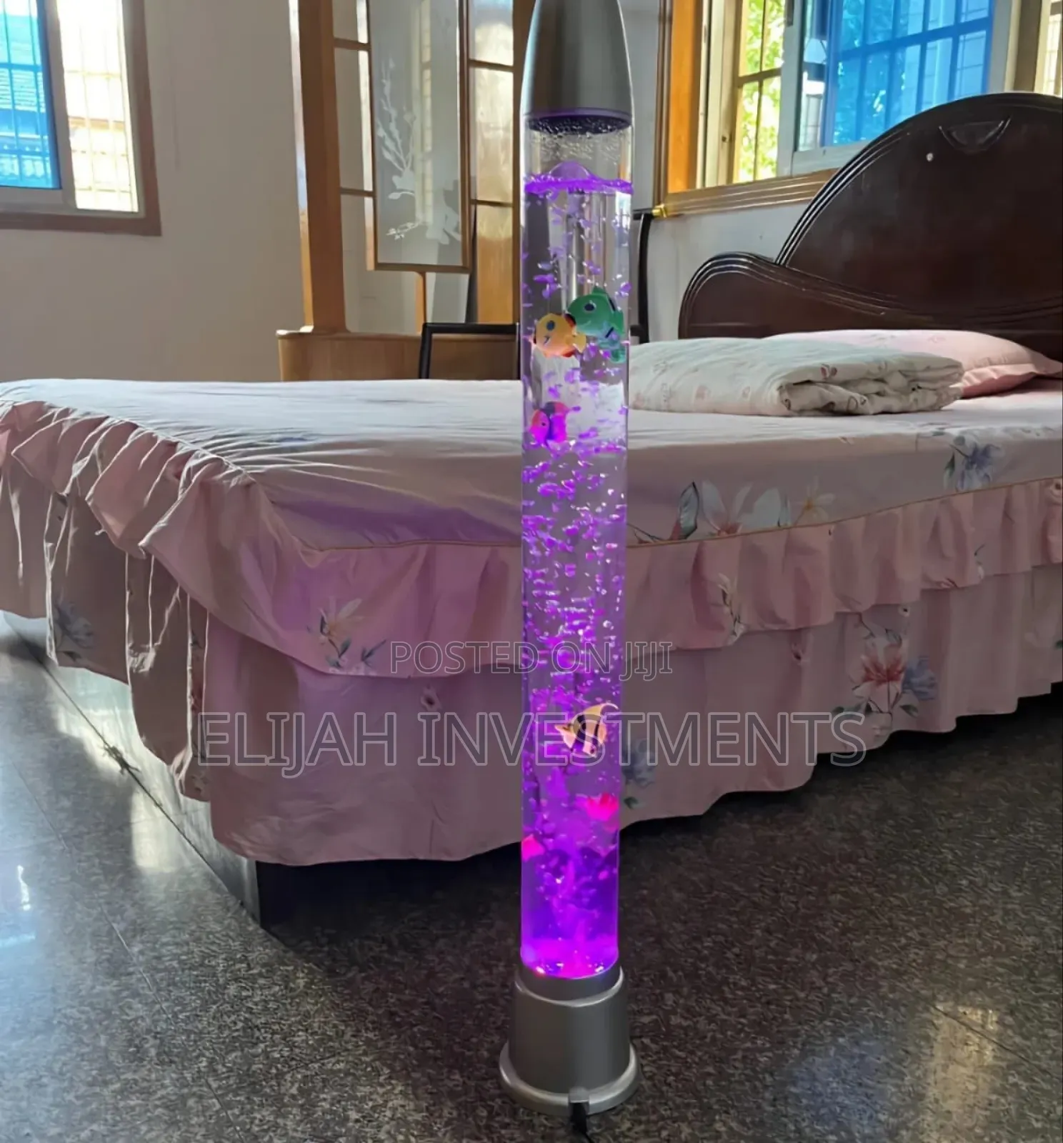 Global Gizmos 90cm Led Water Bubble Lamp With Fish.