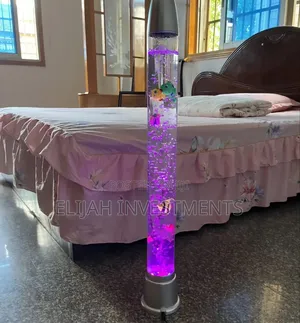 Global Gizmos 90cm Led Water Bubble Lamp With Fish.