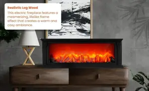 Portable Led Fireplace Black