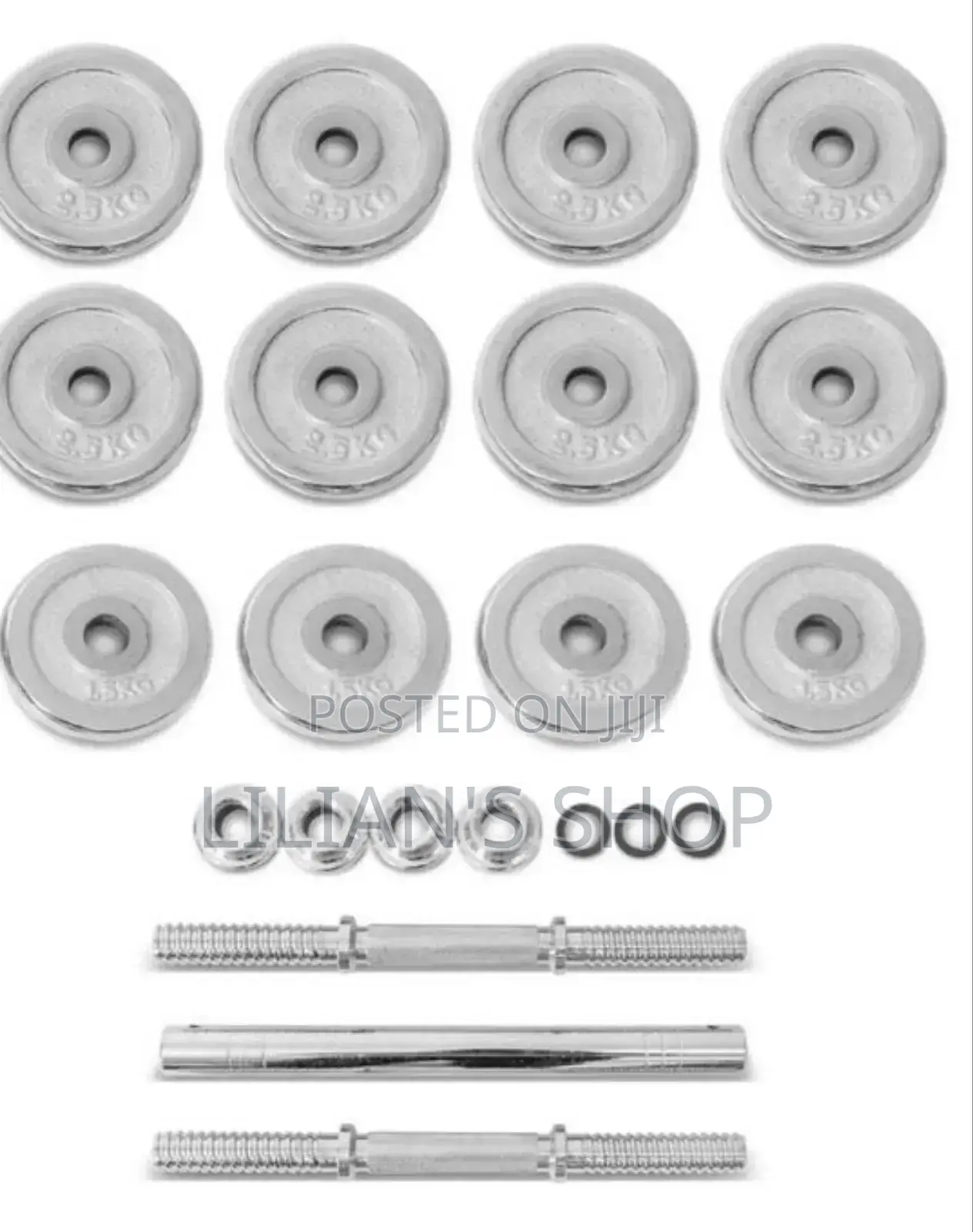 15kg Chrome Adjustable Durable Pure Iron Plated Weight Dumbells