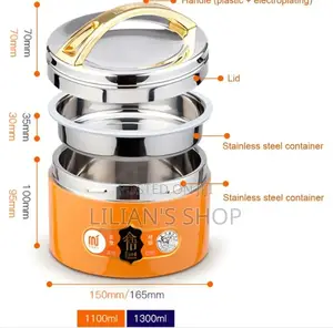 1300ml Insulated Stainless Steel Bento Box Thermos Food Flask