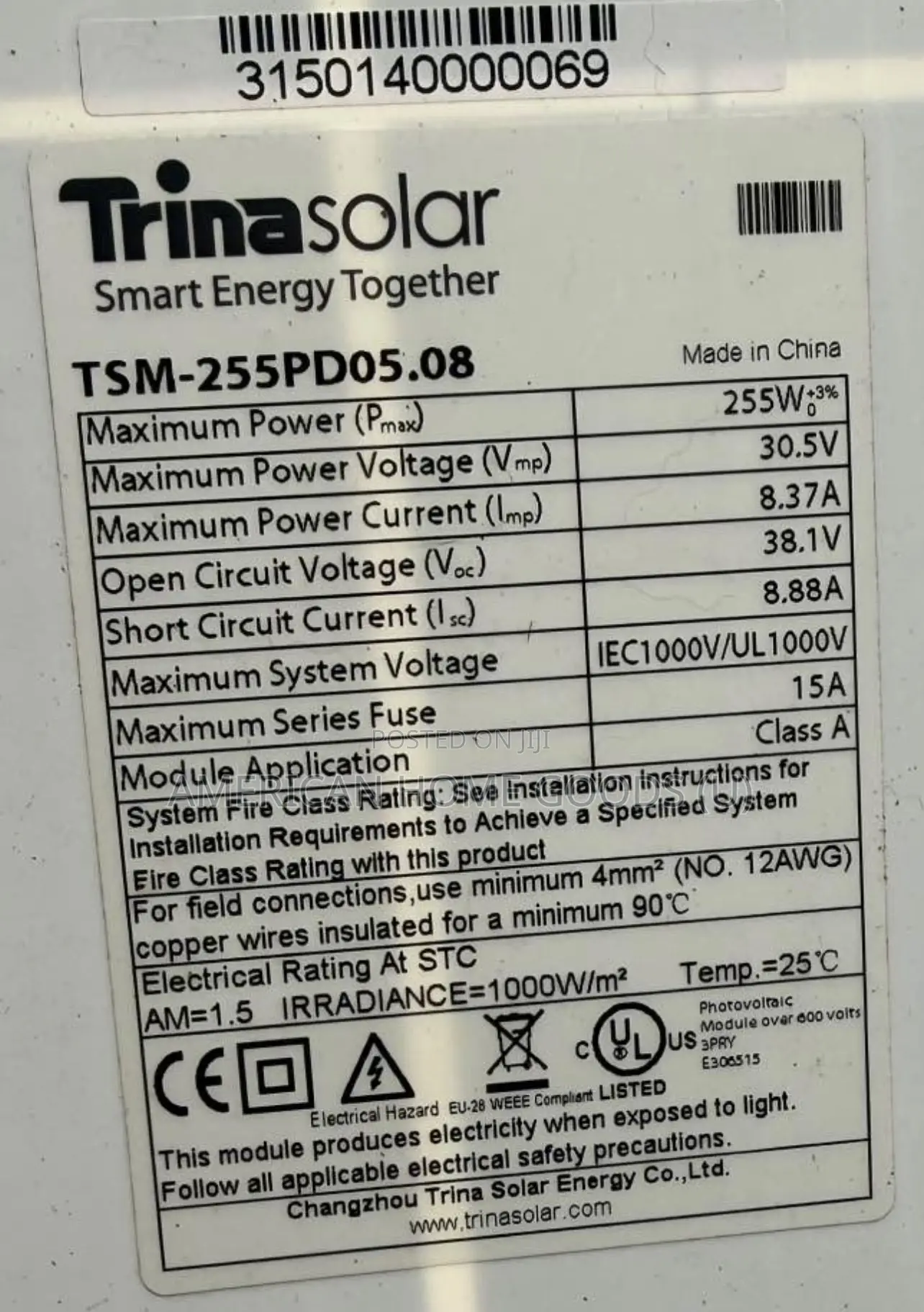 Trina Original Solar Solar Panels With 405/425 Watts of Power
