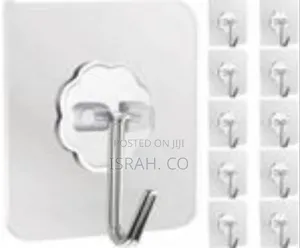 Heavy-Duty Transparent Adhesive Wall Hangers (Set of 10)
