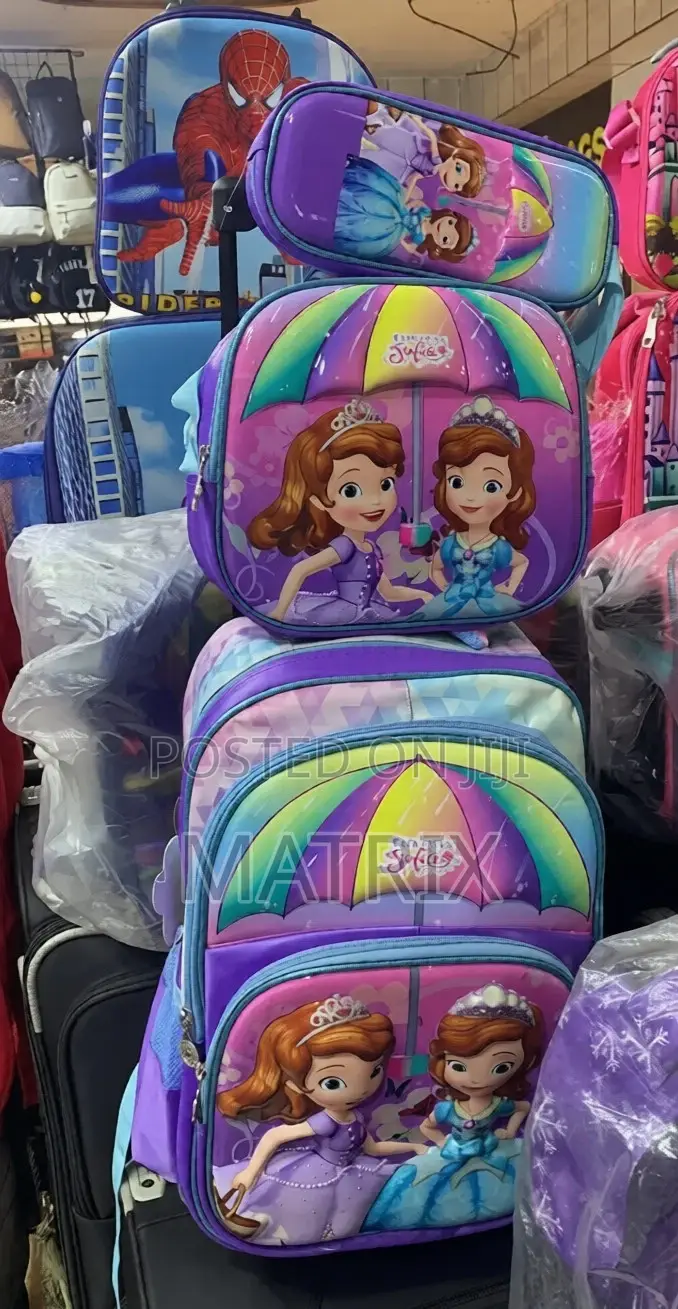 3 Piece Kids School and Pouch Carrier Bag -Multicolor