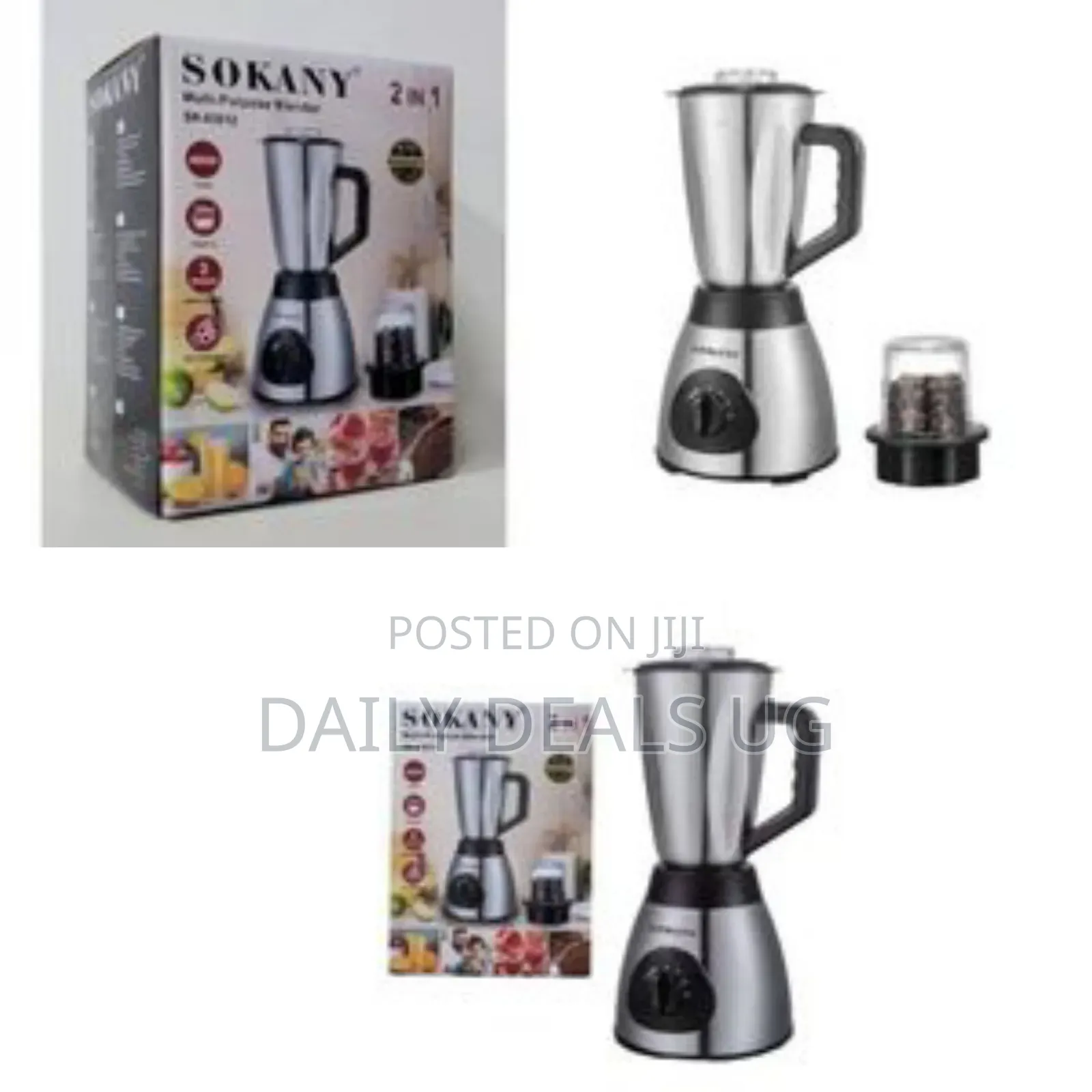 Sokany Stainless Steel Blender With Grinder Attachment