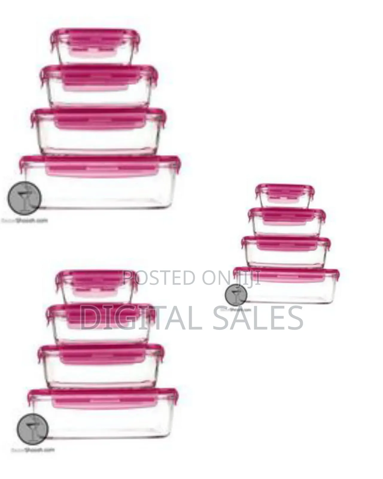 Luminarc Set of 4 Rectangularmglass Food Storage Containers With Lids