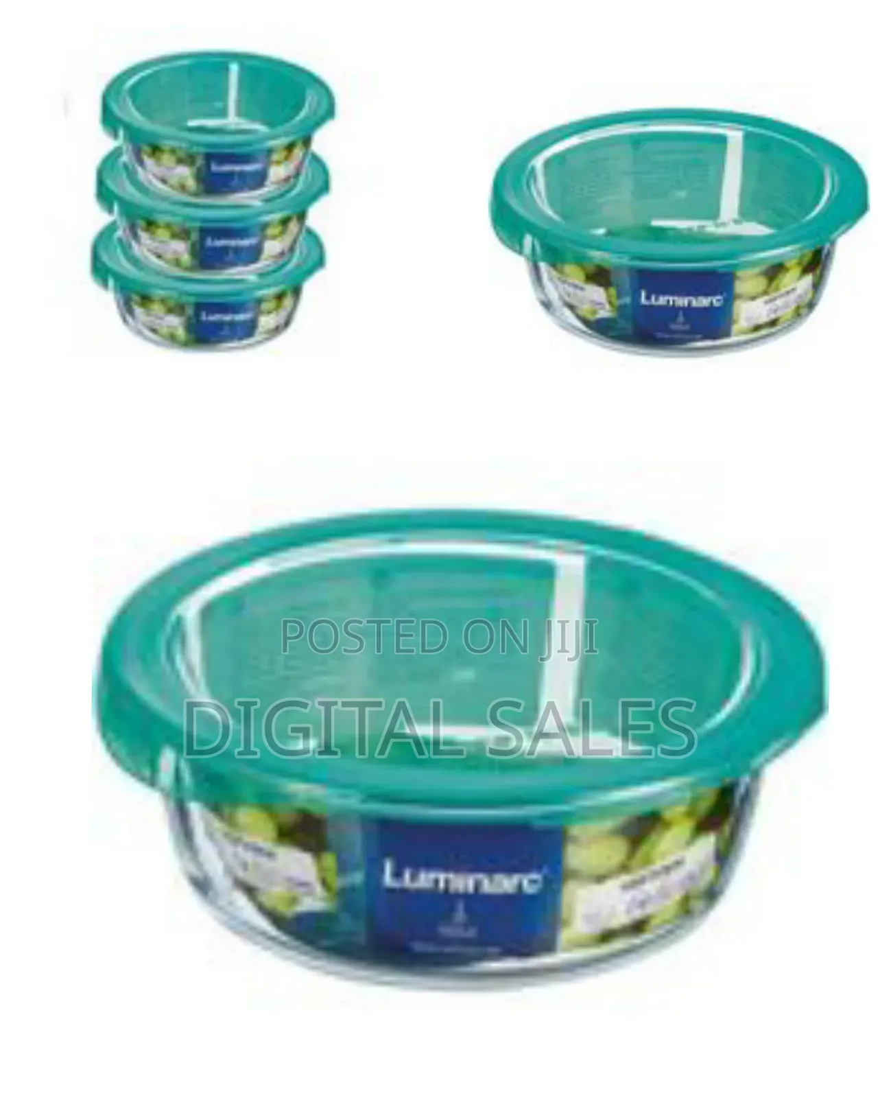 Set of 3 Round Glass Food Storage Containers - Transparent