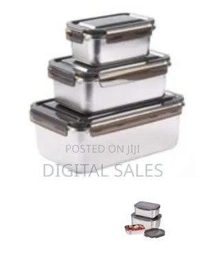 Premium 3-Piece Stainlessfood Storage Container Set With Airtight Lids