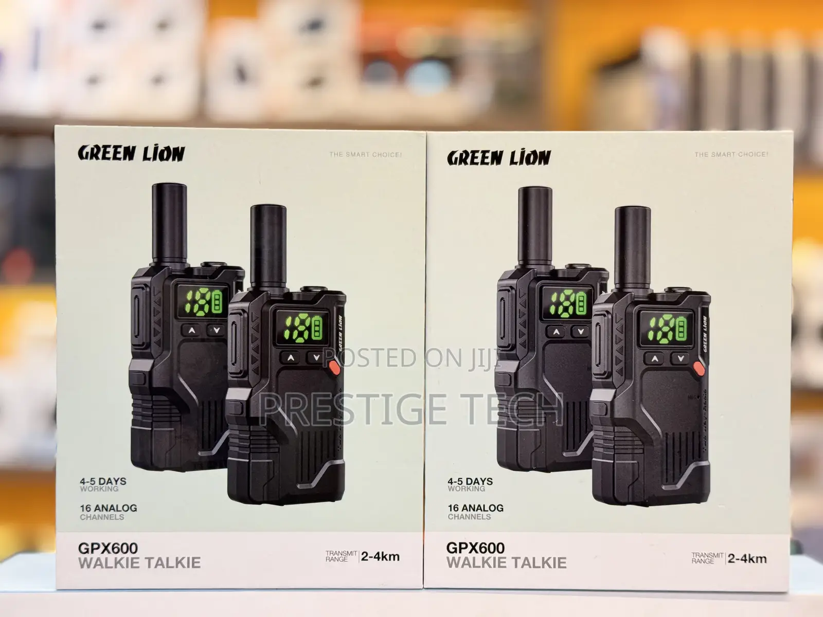 Green Lion Gpx600 Walkie Talkie, 16 Channel, Big Battery, 2-4 Km Range