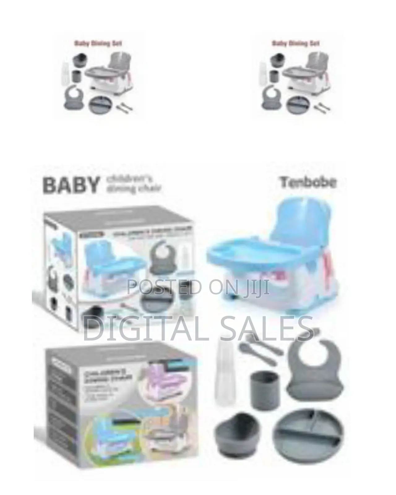 Portable Baby/Children's Dining Chair and Feeding Set - Multicolor