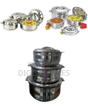 3 Piece Set of Stainless Steel Serving Dishes - Multicolo