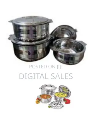 3 Piece Set of Stainless Steel Serving Dishes - Multicolo