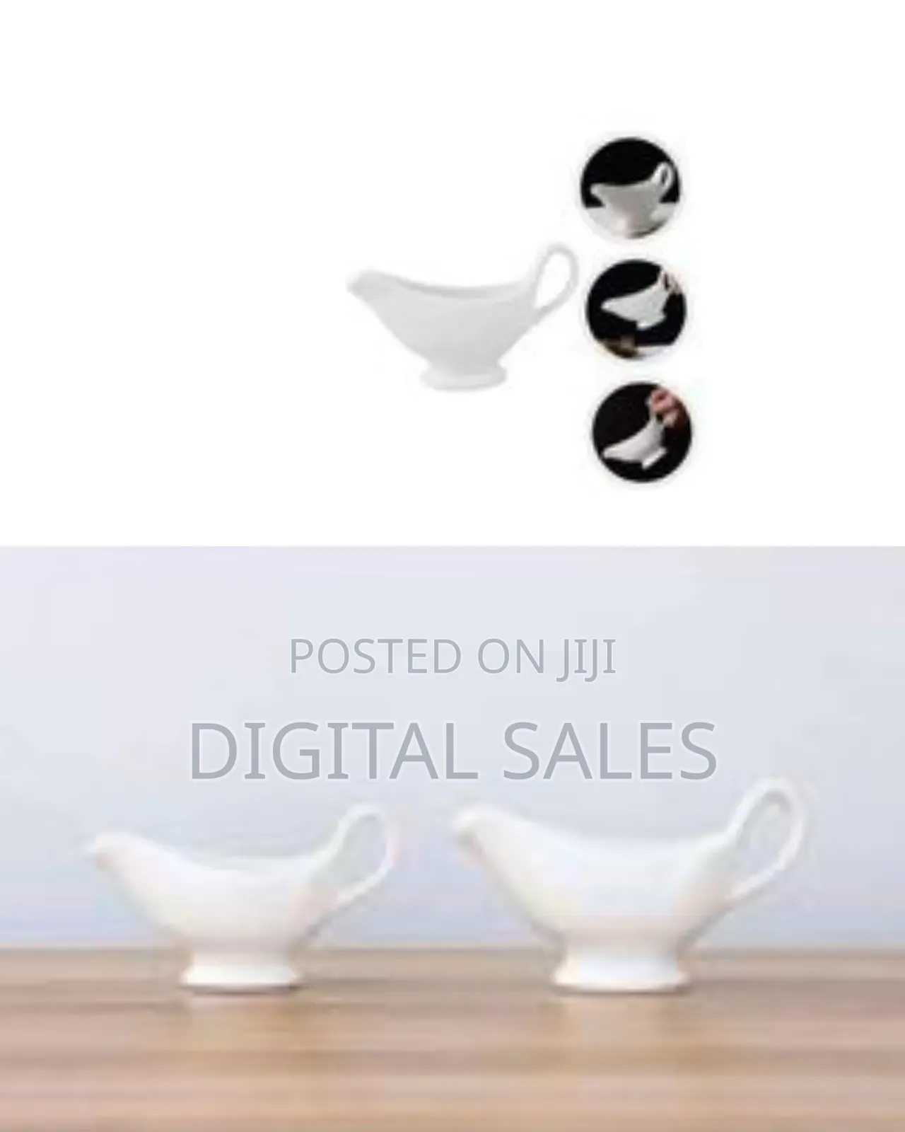 6-Piece Set of Classic White Ceramic Gravy Boats - Multicolor, 100ml