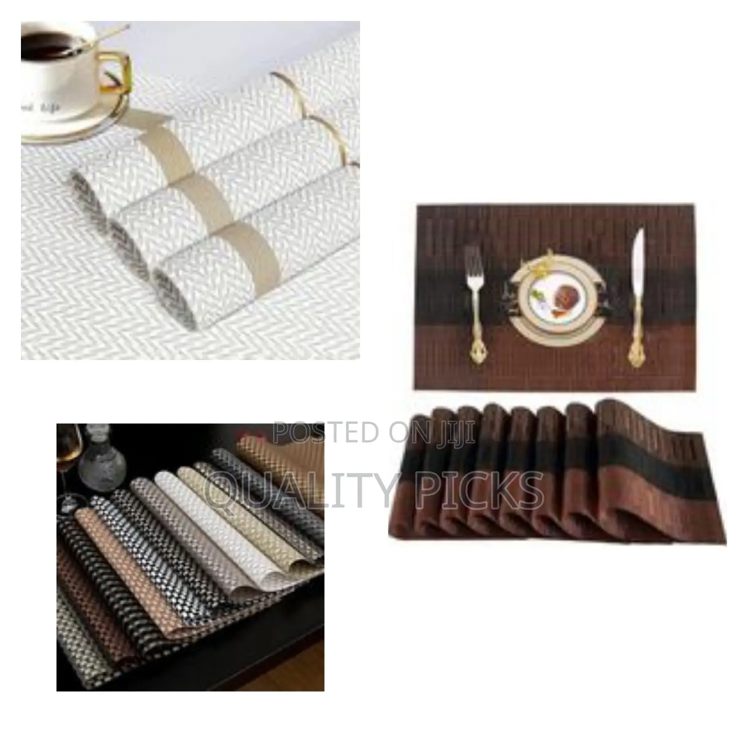 Rectangular Vinyl Plastic Placemats Set of 7